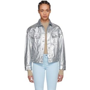 Acne Studios Blå Konst Lamp Denim Jacket in Silver